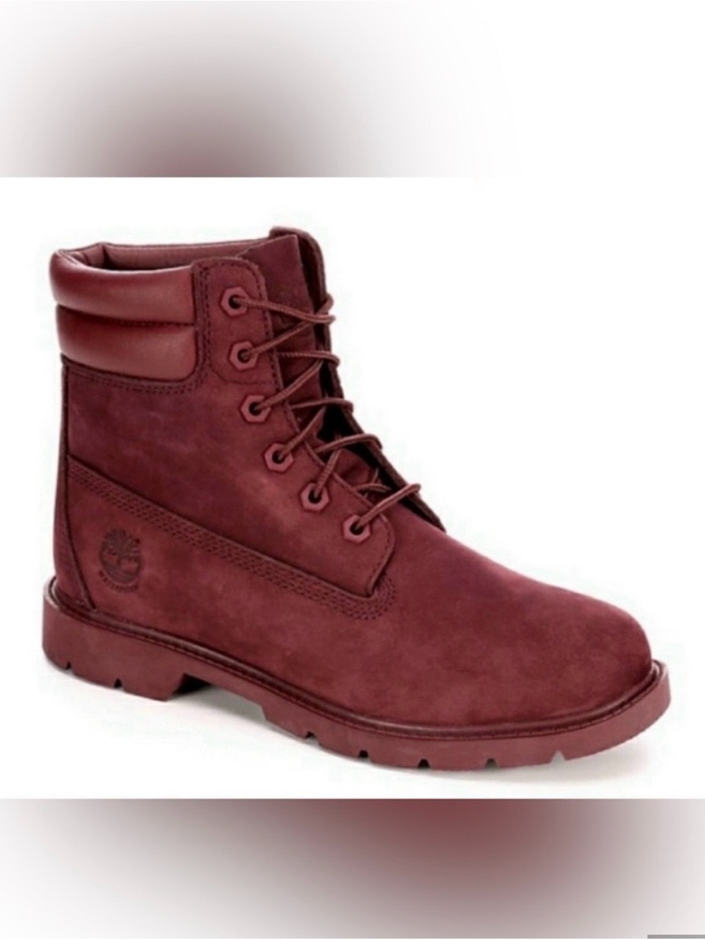 Timberland Women’s Burgundy 6”Nubuck Work  Boot - Size 8
